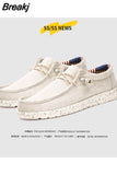 Shoes Breathable Men's Loafers Casual Comfortable Footwear Designer Shoes Men Zapatos De Hombre Plaid Woven Canvas