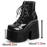 Design Cool Block Great Quality Big Size 43 Gothic Style Platform Woman Boots Fashion Casual Cosy Woman Shoes Ankle