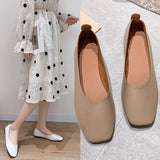 Shoes Women 2024 Spring Model New Flat Korean Version Square Mouth Fairy Shoes Grandma Shoes Shallow Women's Shoes Pregnant Women Bean