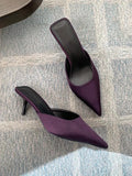 Breakj Single Shoes 2025 Spring New French Silk And Satin Fine Heel Single Shoes High-Value Tip High-Heeled High-Heeled