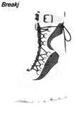 Design Gothic Style Platform Mid-Calf Boots Big Size 43 2023 New Winter INS Hot Sale Comfy Woman Shoes Motorcycle
