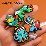 Imitation 1pc Shoe Accessories Pirate Parrot Octopus Shoe Charms Garden Shoe Buckle Decorations Fit Croc JIBZ Kids Gift
