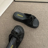 Breakj Bottom Slippers Women 2025 Summer New Fashion Cross-Word Casual Beach Cool