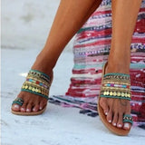 Breakj Famous Wind Hand-Beaded Cool Tow New Summer Large-Size Metal Decorative Lion Sleeve Flat Roman