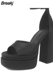 Dropship 2023 Summer Platform Woman Shoes Sandals Office Lady Cute Elegant High Heeled Women Sandals Shoes Big Size