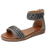 2021 Bohemia Gladiator Ankle Strap Sandals Women Flat Fisherman Sandals Summer Open Toe Roman Shoes Size 9