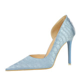 Breakj Korean Version Fashion Banquet High Heels Fine Heel Women's Shoes Retro Stone Satin Side Hollow Out High
