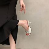 Breakj Temperament Black Bow High Heels Women 2025 Summer New Catchy And Muller Women Cold