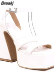 Dropship 2023 Summer Platform High Heeled Women's Shoes Sandals Office Lady Walking Comfy Woman Shoes Big Size