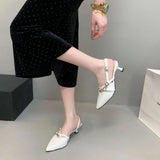 Breakj Fashion Beautiful High Heels New Solid Color Cross-Lace Fine Heel Shoes Korean Version Of The Empty Sandals Women's