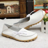 Leather Autumn Woman Loafers Female Slip On Ballet Bowtie Women's Shoe New Moccasins Women Flats Shoes Chaussures