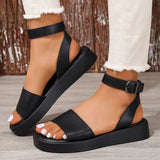 Breakj Women 2025 Summer New Large-Size Casual Cake Thick-Sbottomed Fish Mouth Buckle With Sandals
