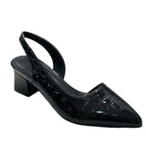 Breakj New Summer Vintage Large Size Pointed Commute Sexy With Baotou Sandals Female Plaid Thick Heel