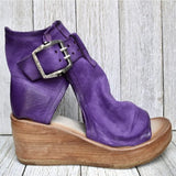 Wedges Sandals Female Buckle Strap Solid Thick Bottom Shoes Platform Hollow Out Casual Fashion Ladies Shoe 2021 Plus