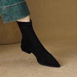 Skinny Boots Women 2025 New Autumn And Winter Fashion After Thin Zipper Bare Boots Flat Bottom French Sharp-Headed Short