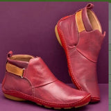 and Winter Women Nude Boots Short Chelsea Cowboy Retro Wear Casual Office 365 Black Red Leather Comfortable Free