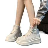 Breakj Winter New Style High Help Small White Shoes Female Fashion Joker Tide Hot Style Not Stuffy Foot Breathable And Light Heighten
