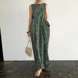 Oversized Casual ZANZEA Loose Vestido Maxi Long Robe Femme 2022 Summer Sleeveless Beach Sundress Bohemian Printed Women