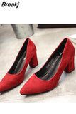 Heels Women Pumps Sexy Nightclub Wedding casual shoes Pointed Toe Parties Dress Slip-on Summer Flock Shallow