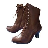 Breakj High-Taught Female British Style Martin Boots Coarse And Short Boots Locomotive Boots Women's