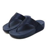 BEYARNEWomenshoes SummerFashion Genuine Leather Woman Non-slip Flip Flops Wedges Sandals FemalePlatform BeachShoes Free