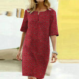 ZANZEA Fashion Printed Dress 2022 Summer Loose Cotton Vestidos Women Bohemian Half Sleeve Robe Ladies Casual Oversize