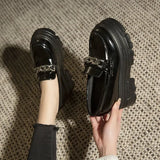Breakj Women's Shoes Spring 2023 New Korean Version Of Thick Platform Wedge Small Leather Shoes British Wind Small Single Shoes