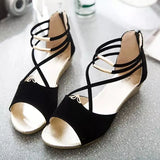 Shoes Platform Women Suede Party Women's Sandals Non-Slip Wedge Sandals Mid Heels Casual Shoes Women Solid Color