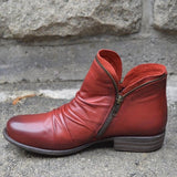 Ankle Boots Spring Autumn PU Leather Boot Female Short Boots Suede Women Booties Zipper Retro Trend Women Naked