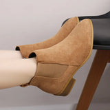 Breakj Fashion Autumn And Winter Large Size Thick High Heel Short Leg Set Foot Martin Boots