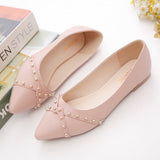 Flats Shoes Rivet Spring Summer New Female Metal Pointed Toe Casaul Shoes Comfortable Flats Loafers Shoes