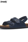 Fashion Double Buckle Cork Sandals 2023 New Women Summer Beach Casual Outside Non-slip Sandalias
