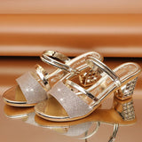 Breakj Summer New Korean Version Of Sandals Women Coarse Heel In The Toe And Wear Two Thick And Cool Drag Women