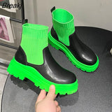 Fashion Short Boots Slip-on Sock Boots Casual Ankle Boots Women's Boot 2023 Autumn Winter Boots of Women Platform