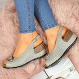 Breakj Summer New Retro Romanpoo Heel Women's Shoes Comfortable Soft-Soled Fish Mouth Sandals
