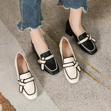 Breakj Hongxin A Foot Pedal Lazy Single Shoes Female 2023 Soft Leather Flat Bow Happy Shoes British Style Small Leather