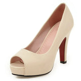 2020 Spring Autumn Elegant Solid Pumps Women Big Size 32-43 Shallow slip-on Platform High Heels Ol Shoes