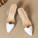 New Pointed Transparent Sexy Summer Slippers for Women 2023 Fashion Slim Heels Versatile Fashion Shoes for