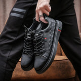 Men's Leather Casual Shoes Men's British Style Designer Shoes Elastic Band Outdoor Moccasins Men Loafers Sneakers Loafers