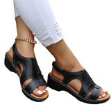 Breakj Roman Spring And Summer Fashion Retro Women's Sandals Line Light Soft Bottom Slope And Comfortable