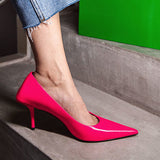 Women 8cm High Heels Pumps Office Ladies Designer White Green Black Heels Prom Stiletto Dress Party Shoes