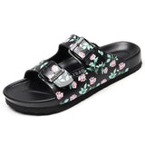 Women's PU Leather Mule Clogs Slippers High Quality Soft Cork Two Buckle Slides Footwear For Women Sandals Men Unisex