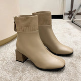 Breakj And Short Boots Women 2025 Autumn And Winter Korean Version Of The New Knitted Wool Head High Fashion