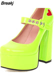 Dropship 2023 Spring Summer Platform Woman Mary Janes Shoes Pumps Elegant Office Lady Woman Shoes Pumps Big Size
