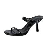 Breakj Fashion High-Heeled Slippers Hong Kong Style Retro-Shaped Flip-Flops Outside The Sister Wearing Women's