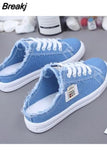 New Spring Summer Women Canvas Shoes flat sneakers women casual shoes low upper lace up white