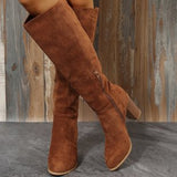 Breakj Size 2025 New Autumn And Winter Fashion Women's High-Heeled Long-Heeled Over-Knee Boots Thick Heel Thick Thick Thick Sand