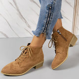 Pointed Velvet Velvet Trough Martin Boots Women's Side Zipper Coarse And T-Singed With Thin Bare