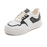 Breakj White Shoes Women 2025 Autumn And Winter New Korean Version Of The Round Breathable Sports Casual Shoes Students Thick-Soled Shoes