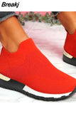 Shoes 2023 Breathable Mesh Platform Sneakers Solid Color Socks Shoes Tennis Casaual Sports Shoes Slip-On Zapatos